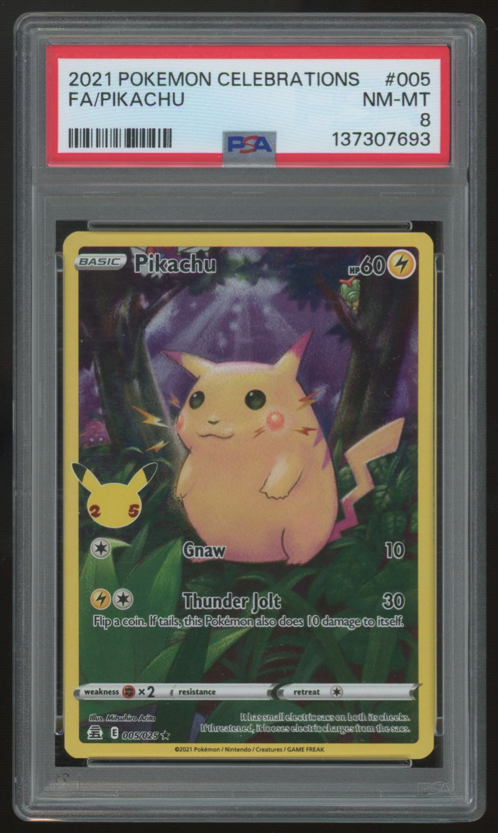 2021 Pokemon Pikachu Celebrations Full Art #005 PSA 8