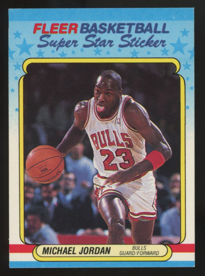 1988-89 Fleer Sticker Michael Jordan Super Star #7 VG/EX-EX