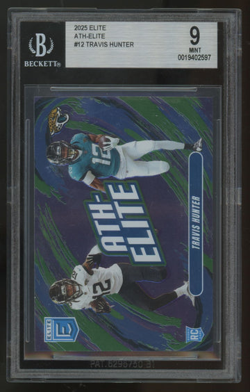 2025 Panini Elite Travis Hunter RC Ath-Elite SSP #12 BGS 9