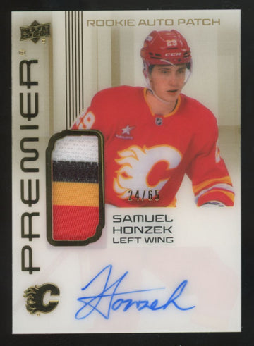 2024-25 Upper Deck Premier Samuel Honzek RC Gold Patch Auto RPA /65 #AR-HE