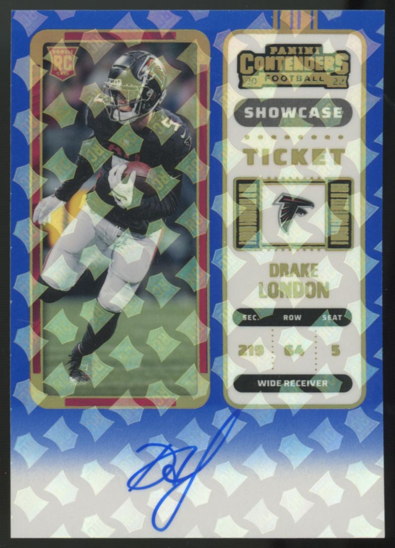 2022 Panini Contenders Drake London RC Showcase Ticket Auto #115