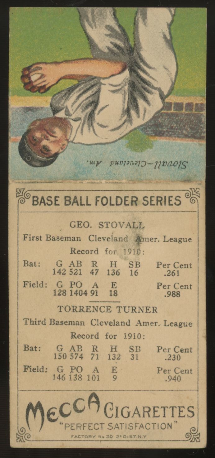 1911 T201 Mecca Double Folders Terry Turner/George Stovall VG-EX