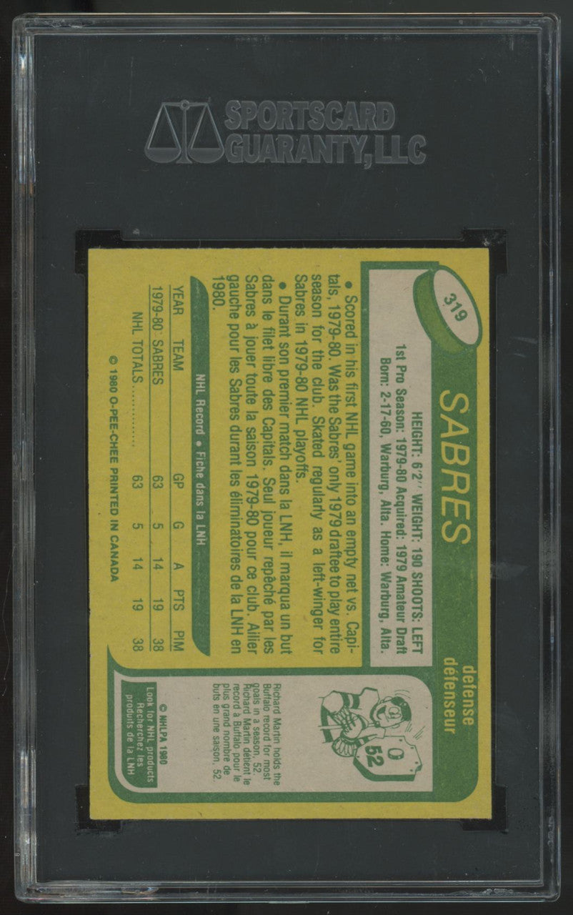1980-81 O-Pee-Chee Lindy Ruff RC #319 SGC 9
