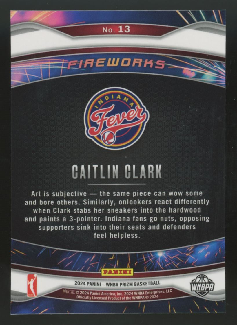 2024 Panini WNBA Prizm Caitlin Clark RC Fireworks #13