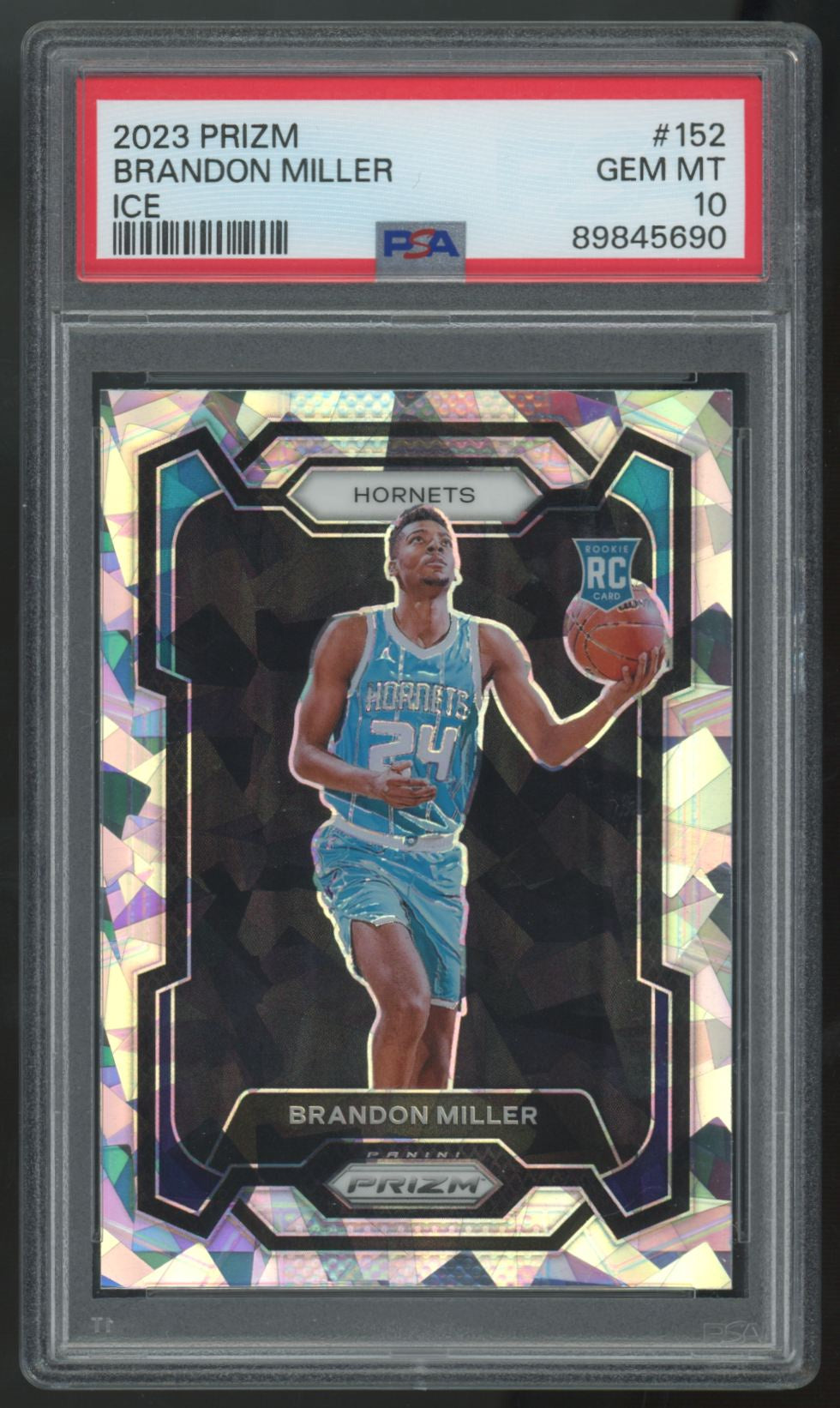 2023-24 Panini Prizm Brandon Miller RC Ice #152 PSA 10