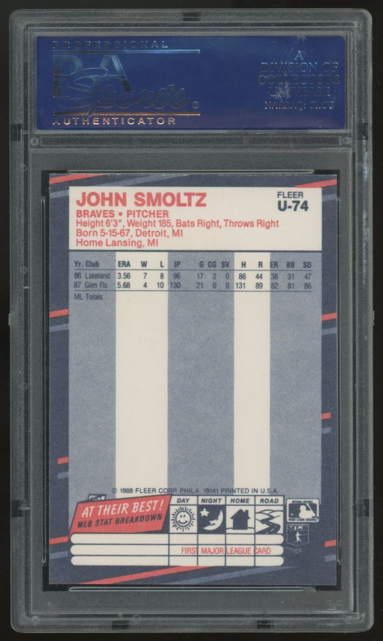 1988 Fleer Update John Smoltz RC #U-74 PSA 9