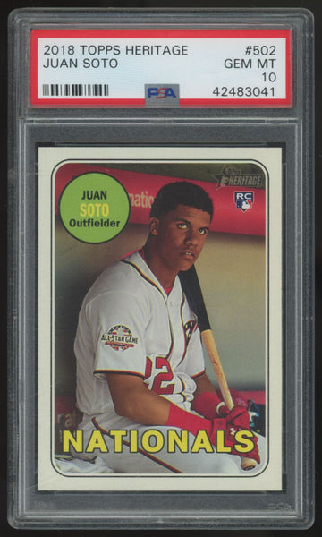 2018 Topps Heritage High Number Juan Soto RC #502 PSA 10
