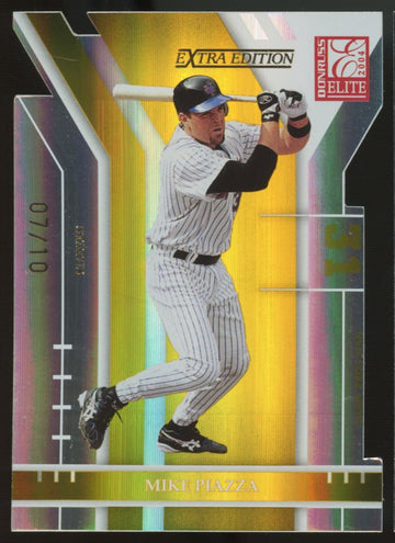 2004 Donruss Elite Extra Edition Mike Piazza Gold Status Die-Cut /10 #124