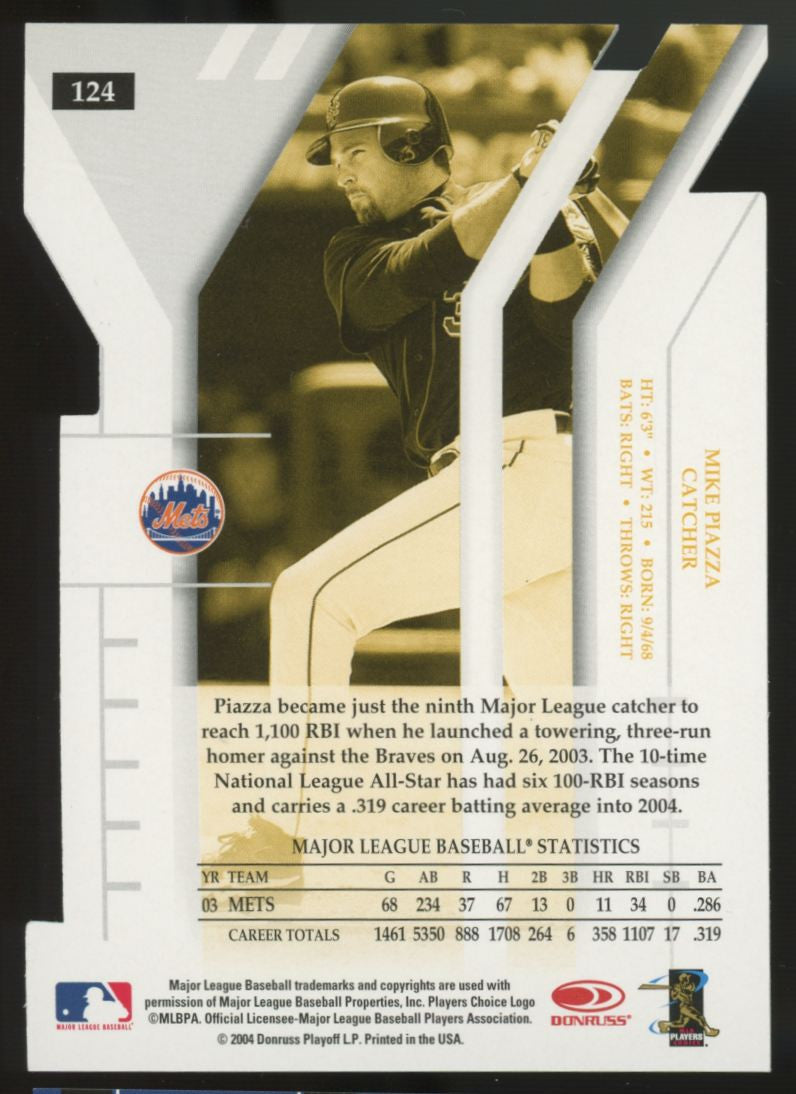2004 Donruss Elite Extra Edition Mike Piazza Gold Status Die-Cut /10 #124