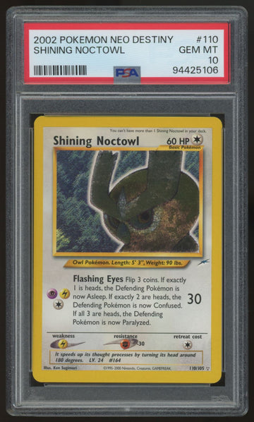 2002 Pokemon Shining Noctowl Neo Destiny #110 PSA 10