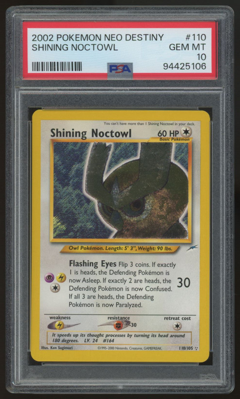 2002 Pokemon Shining Noctowl Neo Destiny #110 PSA 10