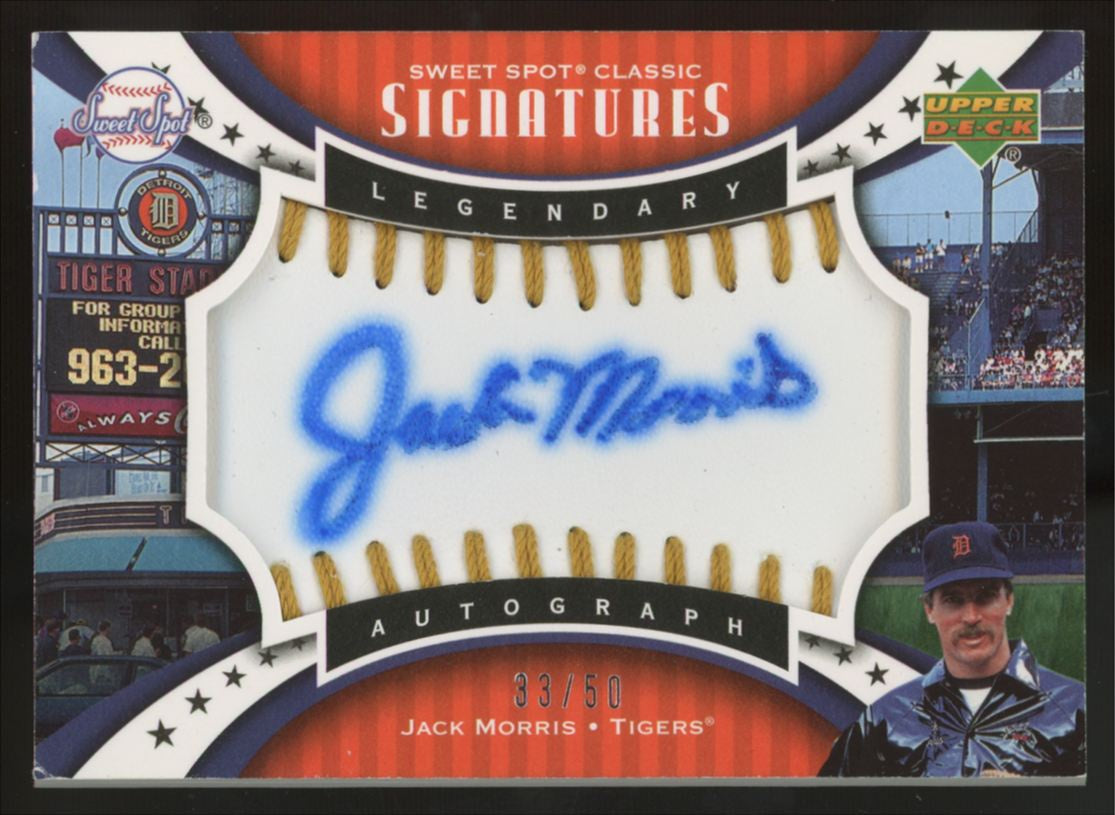 2007 Upper Deck Jack Morris Sweet Spot Signatures Ball Relic Patch Auto /50