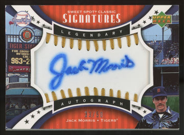 2007 Upper Deck Jack Morris Sweet Spot Signatures Ball Relic Patch Auto /50