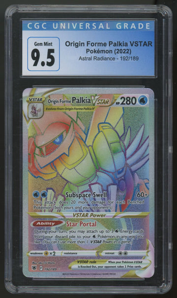 2022 Pokemon Origin Forme Palkia VSTAR Astral Radiance Secret #192 CGC 9.5