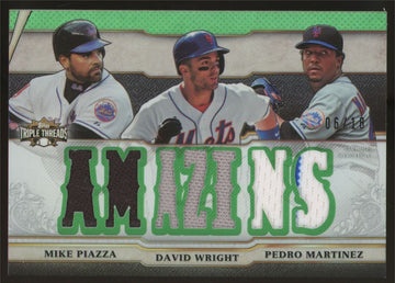 2014 Topps Triple Threads Mike Piazza Wright Martinez Triple Patch /18 TTRC-PWM