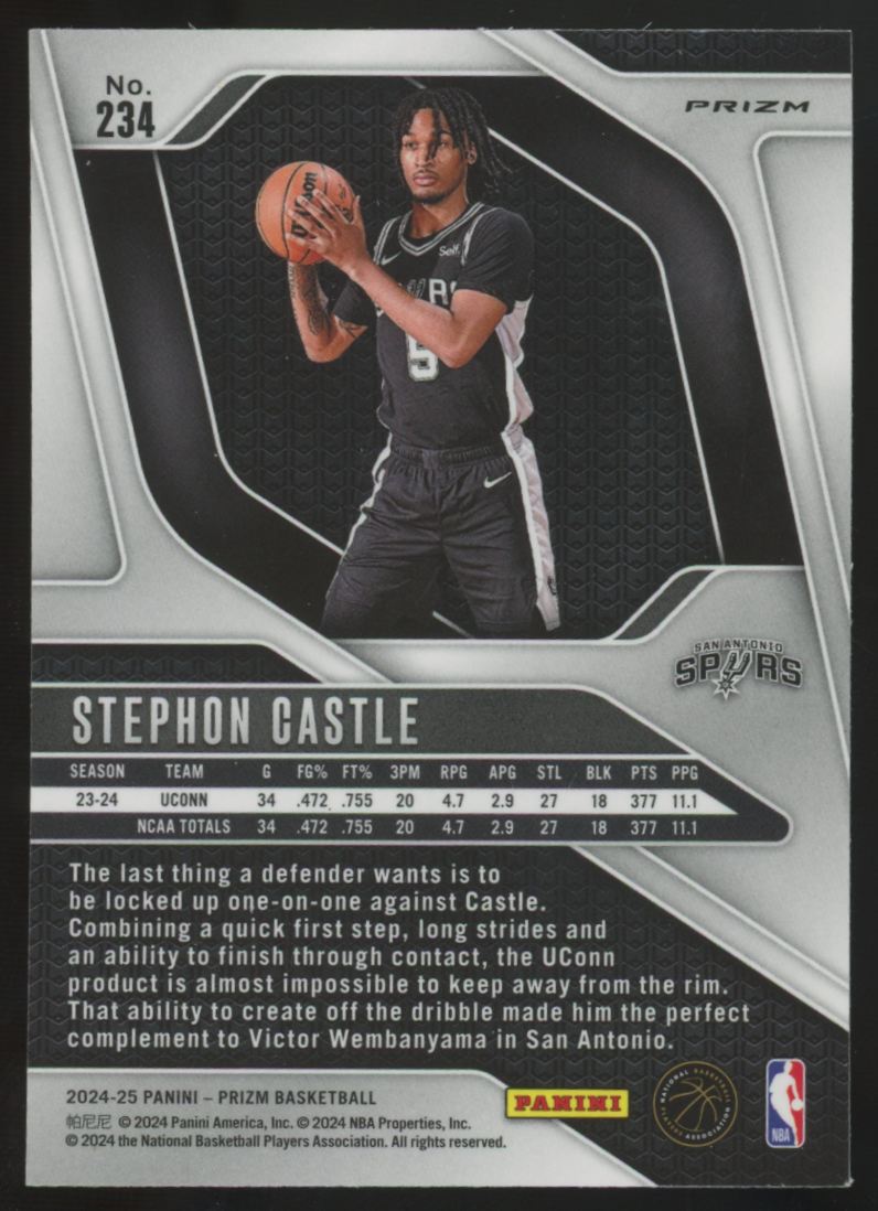 2024-25 Panini Prizm Stephon Castle RC Ice #234