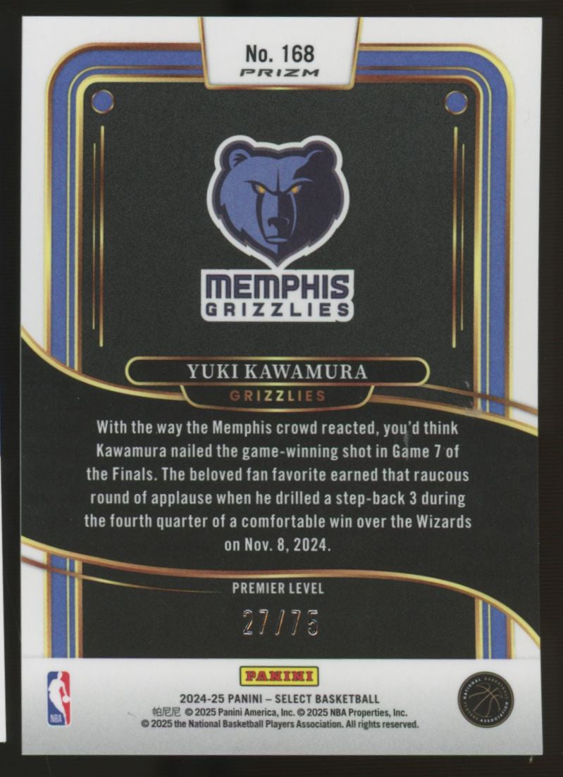 2024/25 Select Basketball Yuki Kawamura RC Premier Level Neon Green /75 #168