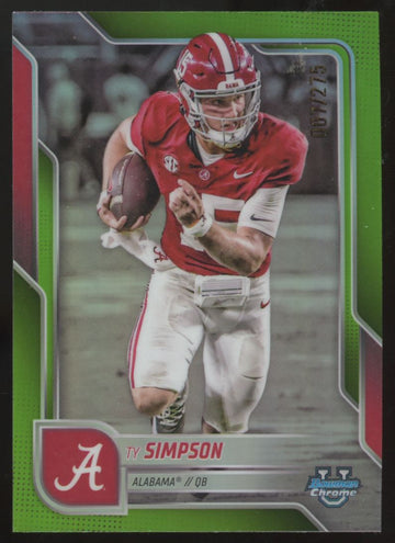 2025 Bowman Chrome University Ty Simpson Lime Green Refractor /275 #151