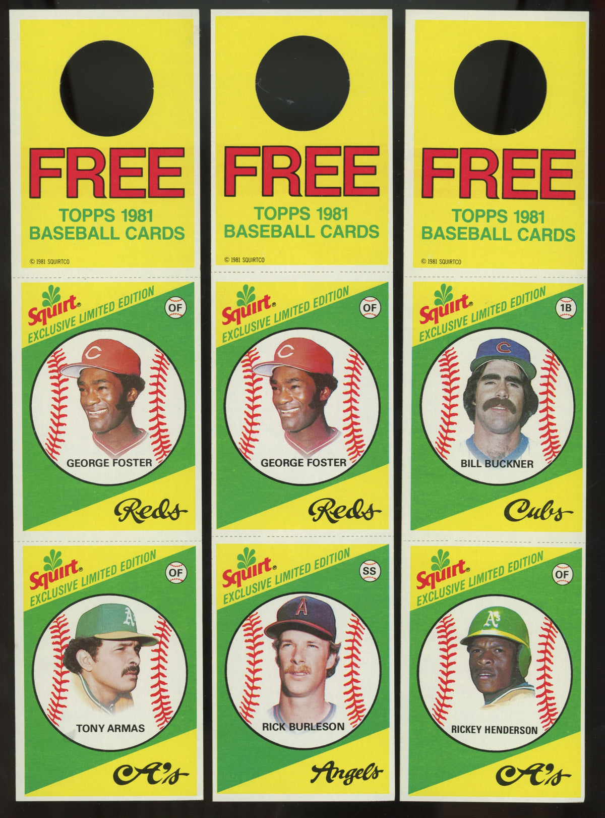 1981 Topps Squirt Baseball 22 Panel Complete Set (33/33)