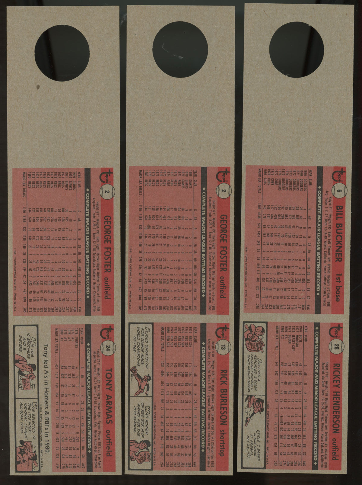 1981 Topps Squirt Baseball 22 Panel Complete Set (33/33)
