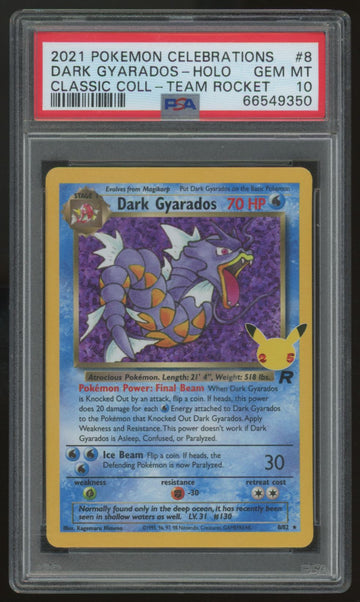 2021 Pokemon Dark Gyarados Classic Collection Holo #8 PSA 10