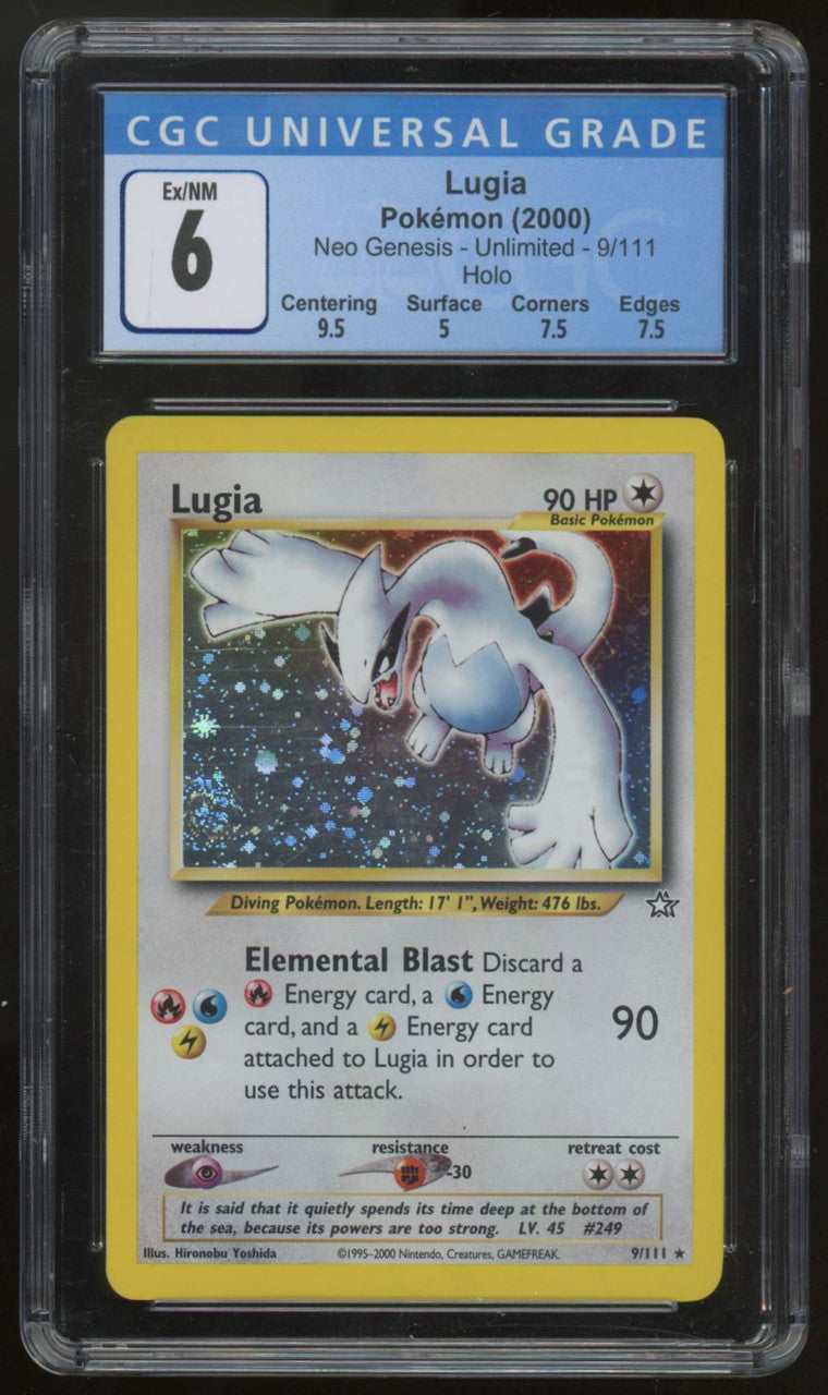 Pokemon Lugia Neo Genesis Unlimited Holo #9/111 CGC 6