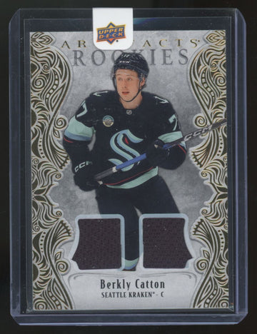 2025-26 UD Artifacts Berkly Catton RC Gold Material Dual Patch /399 #VI