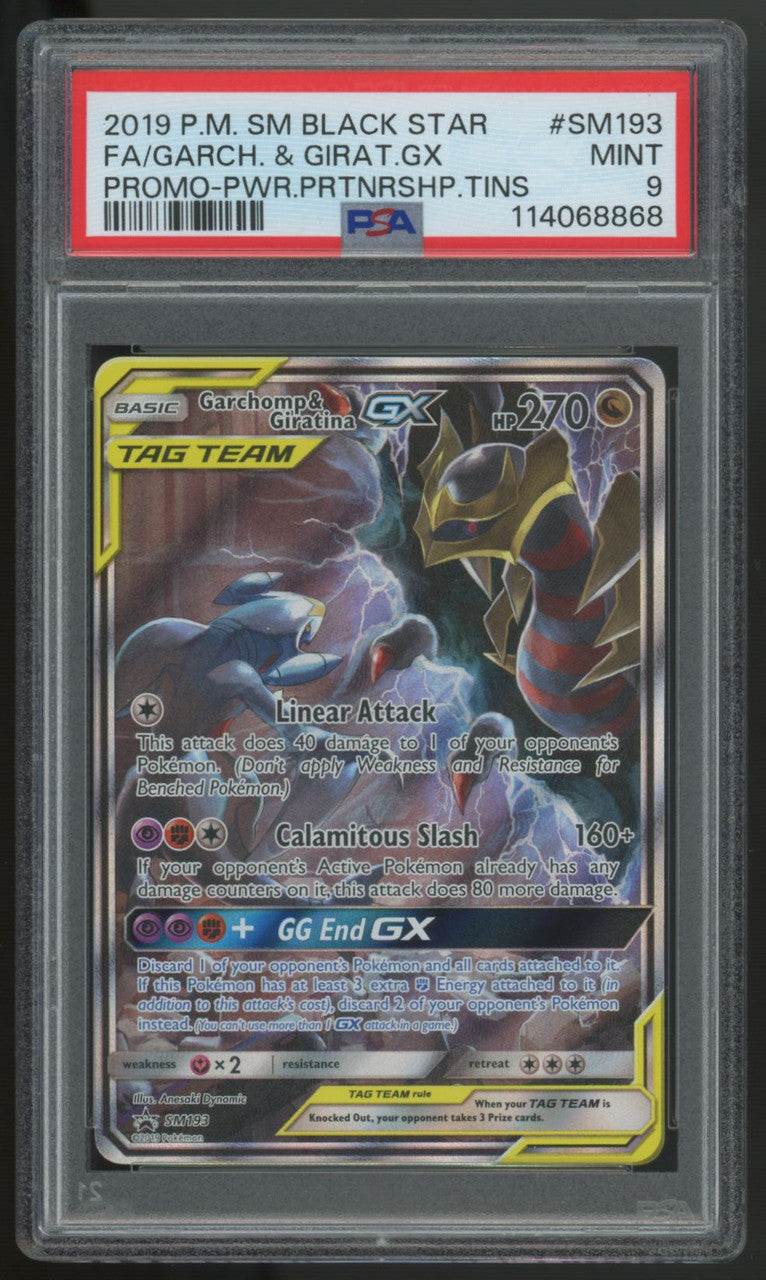 2019 Pokemon Garchomp & Giratina GX Full Art Promo #SM193 PSA 9