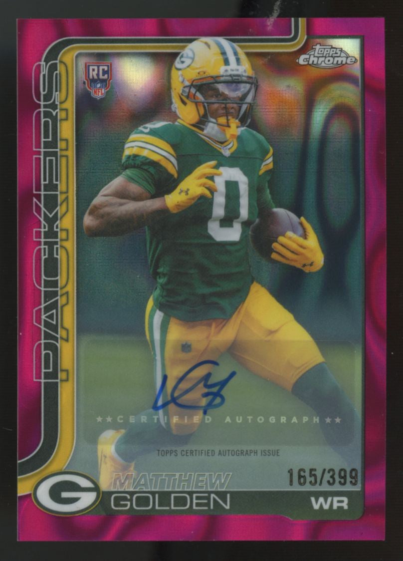 2025 Topps Chrome Matthew Golden RC Magenta Lava Auto Refractor /399 #RA-MGO