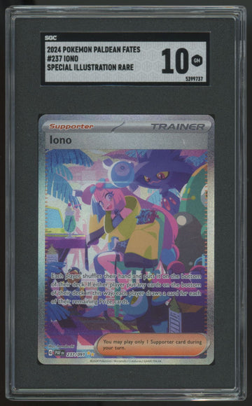 2024 Pokemon Iono Paldean Fates Special Illustration Rare #237 SGC 10