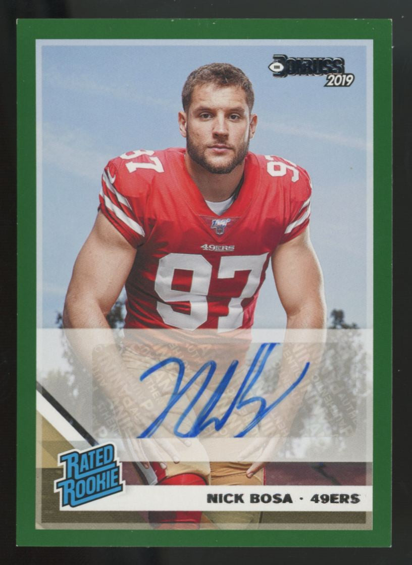2019 Panini Donruss Nick Bosa RC Green Rated Rookie Auto #318