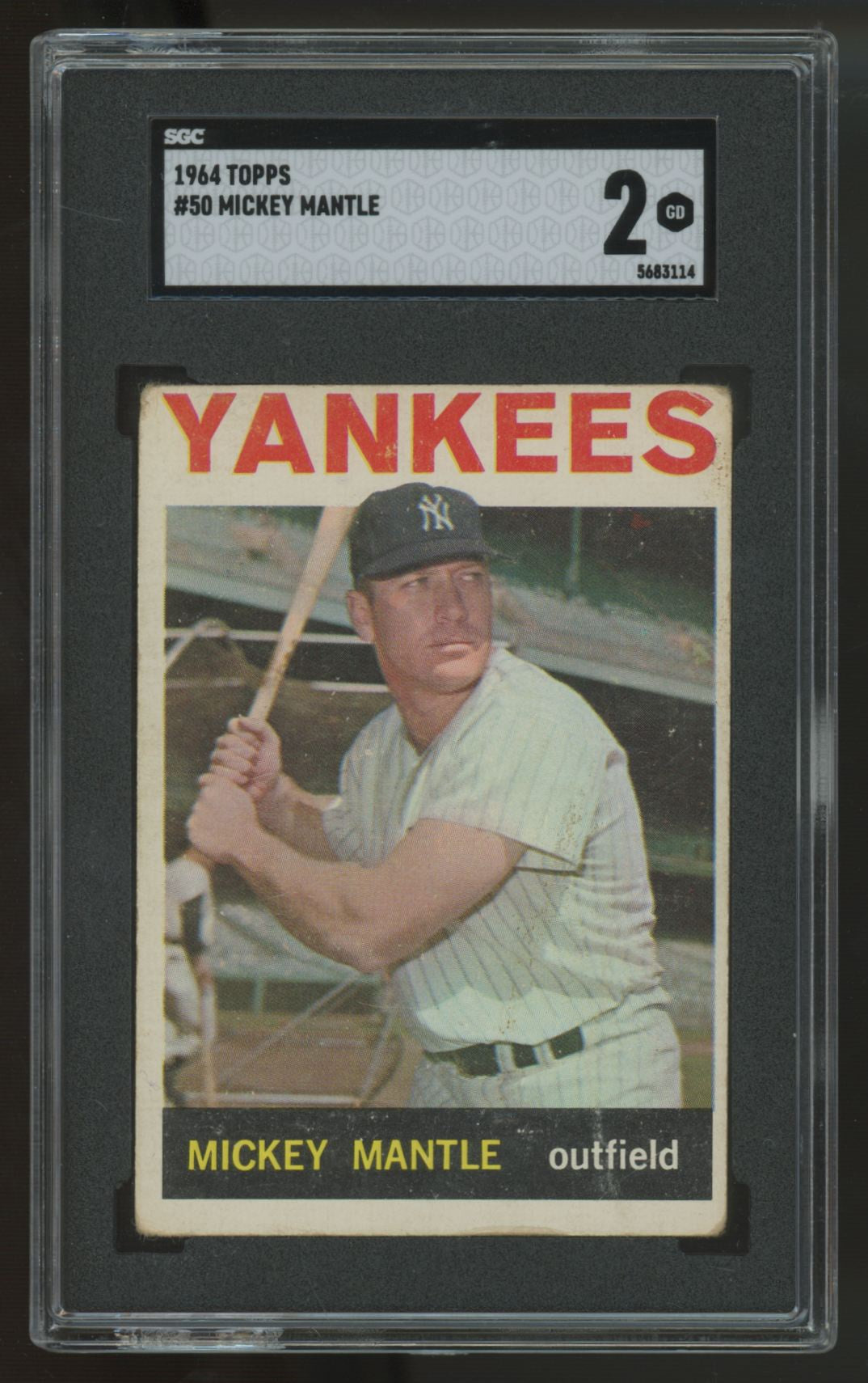 1964 Topps Mickey Mantle #50 SGC 2 *114