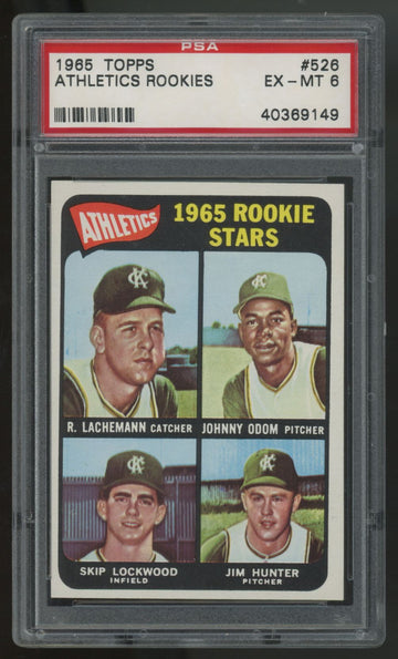 1965 Topps Jim Catfish Hunter RC Rookie Stars #526 PSA 6