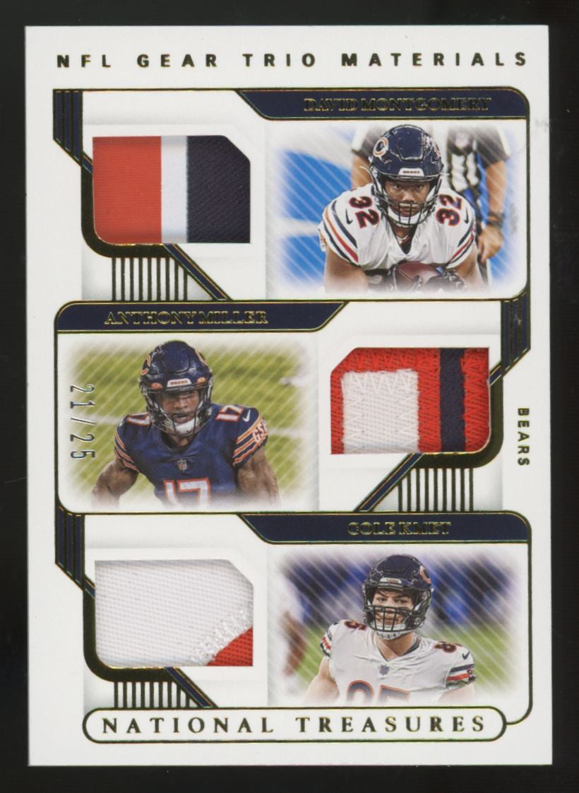 2020 National Treasures Montgomery/Miller/Kmet Prime Gear Triple Patch /25