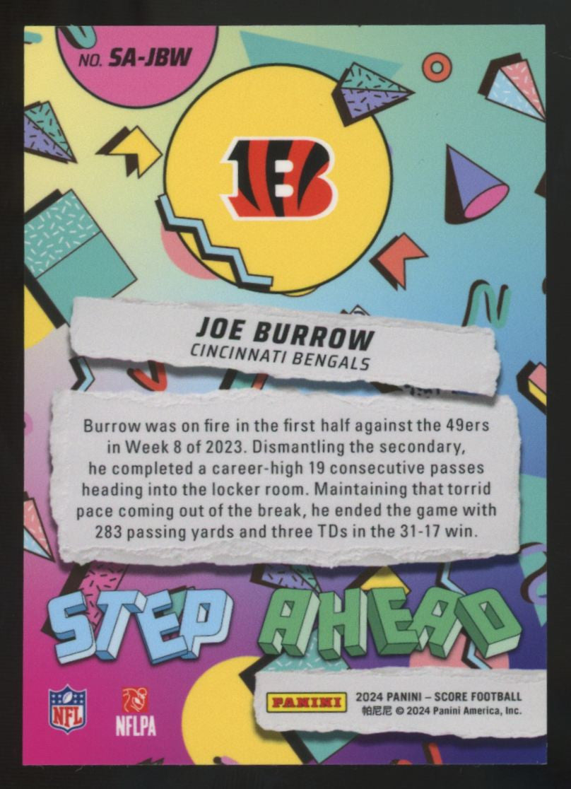 2024 Panini Score Joe Burrow Step Ahead SSP #SA-JBW