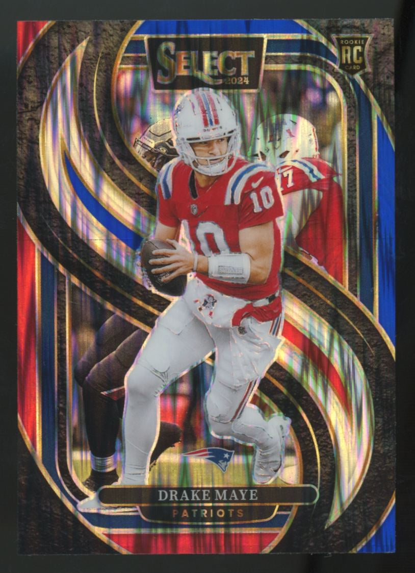 2024 Panini Select Drake Maye RC Premier Level Black & Red Shock #113