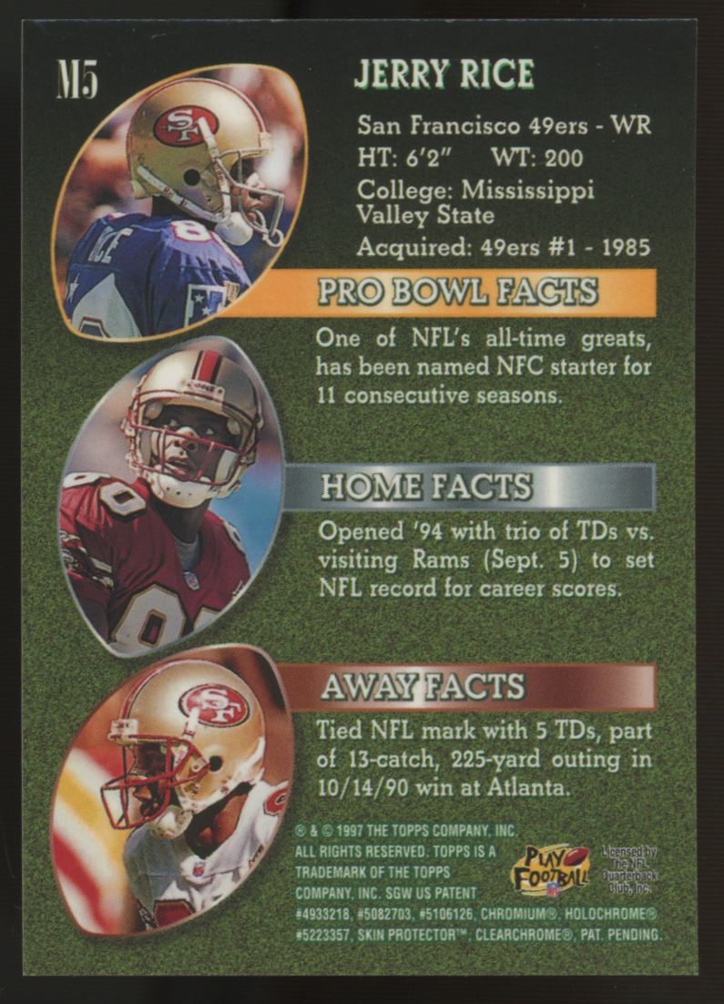 1997 Topps Finest Jerry Rice Mystery #M5