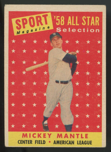 1958 Topps Mickey Mantle All Star #487 VG/EX (MC)