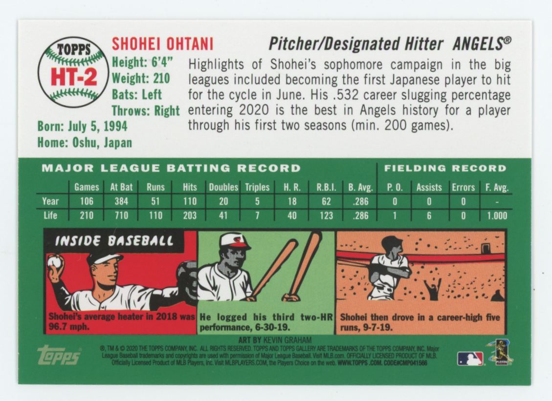 2020 Topps Gallery Shohei Ohtani Heritage #HT-2