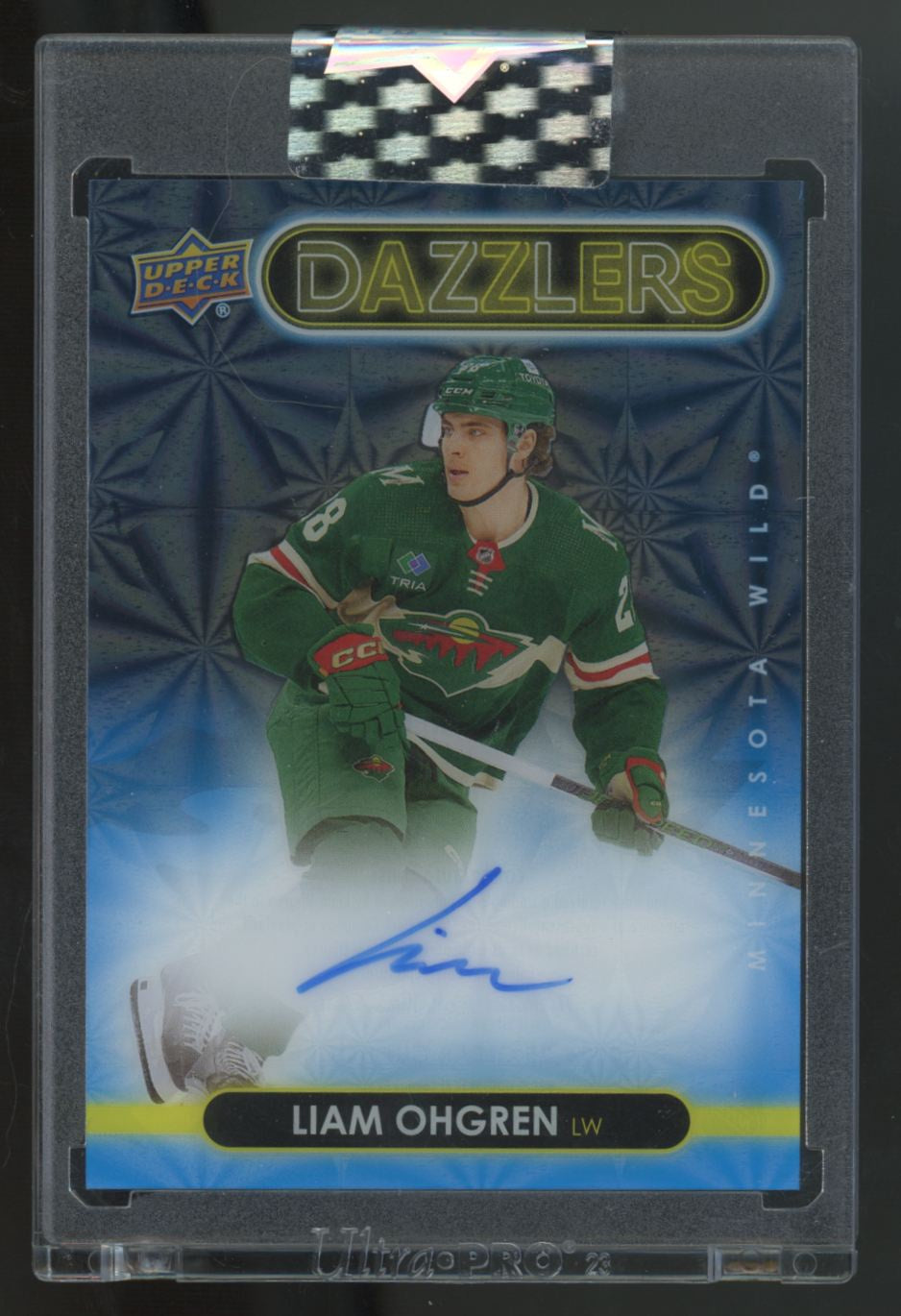 2024-25 Upper Deck Clear Cut Liam Ohgren Blue Dazzlers Auto #DA-LO