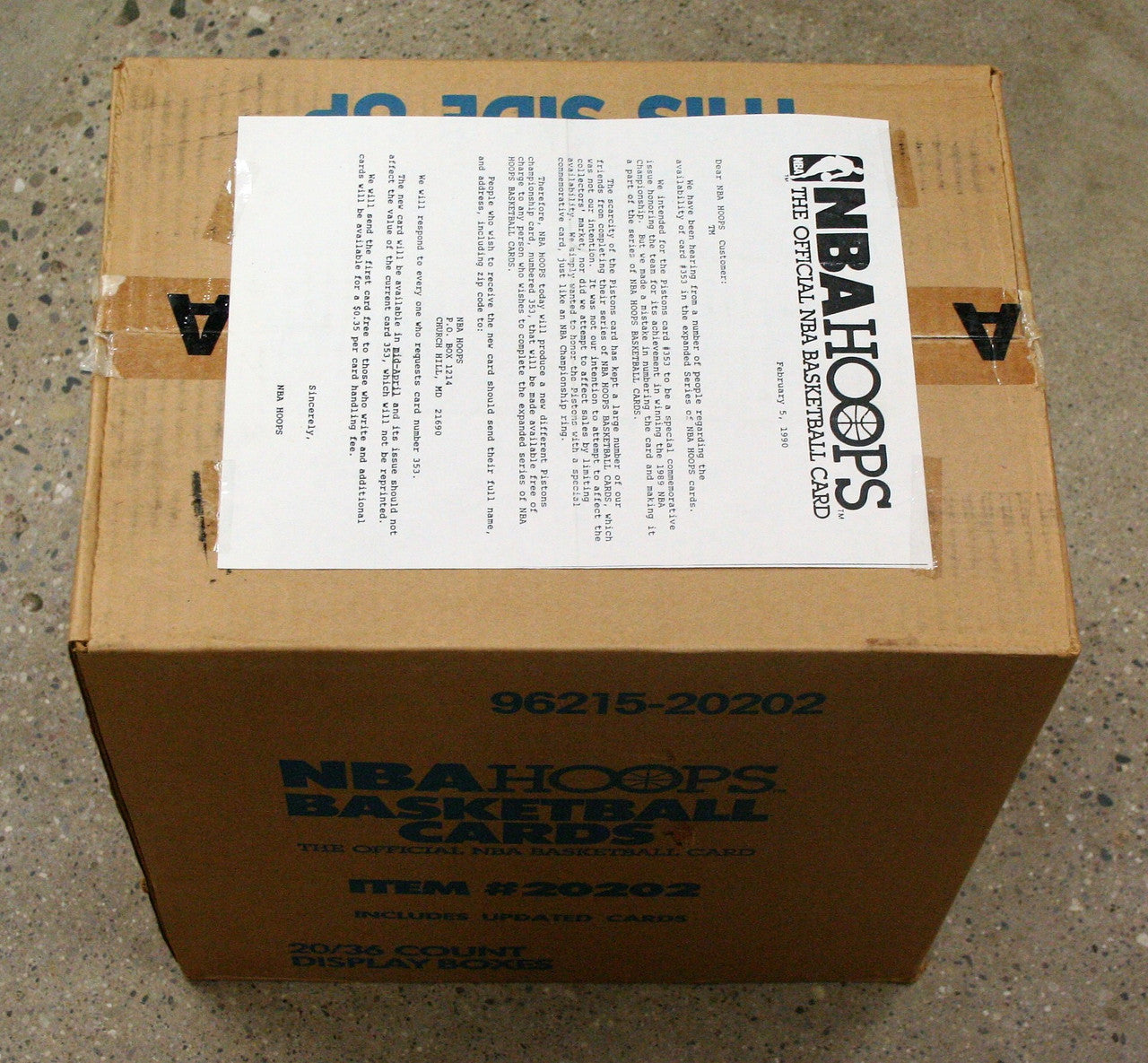 1989-90 NBA Hoops Basketball Wax Box Series 2 ~ Sealed Case ~ 20 Sealed Boxes/36 Packs Per Box