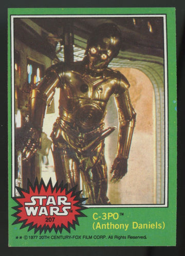 1977 Topps Star Wars C-3PO Golden Rod Error #207 EX/MT