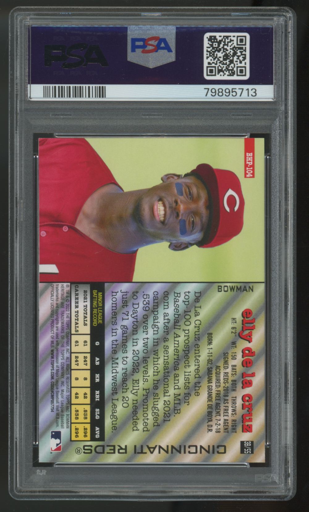 2022 Bowman Heritage Elly De La Cruz Prospects #BHP-104 PSA 10