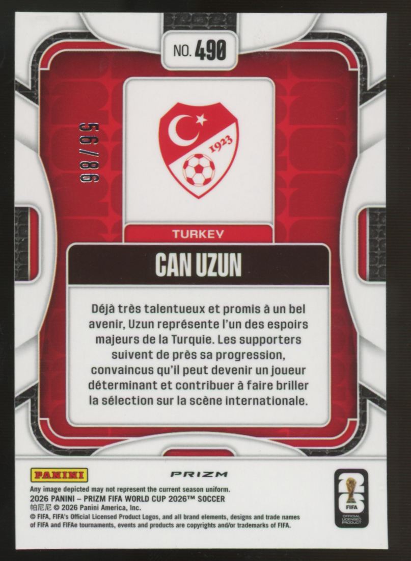 2026 Prizm FIFA World Cup Can Uzun Maple Leaf /86 #490