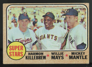 1968 Topps Harmon Killebrew/ Willie Mays/ Mickey Mantle Super Stars #490 VG/EX