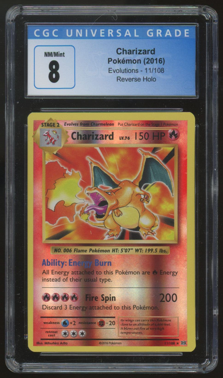 2016 Pokemon Charizard Evolutions Reverse Holo #11 CGC 8