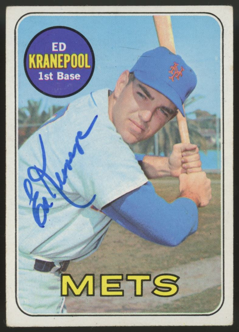 1969 Topps Ed Kranepool #381 Signed Auto JSA