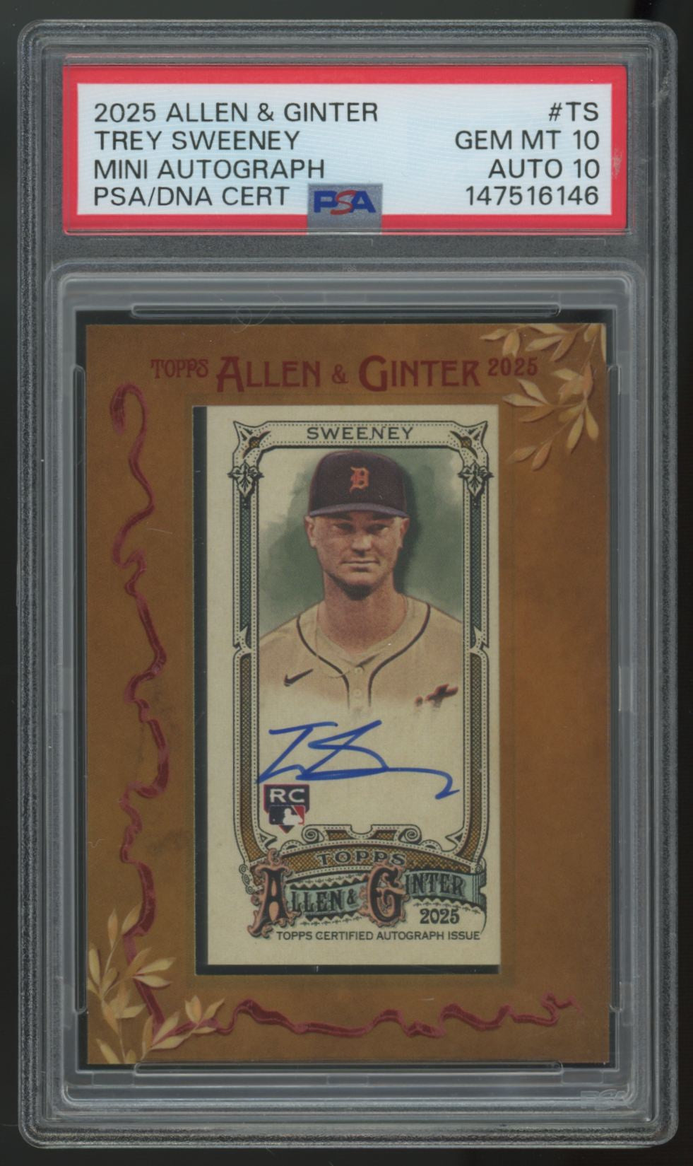 2025 Topps Allen & Ginter Trey Sweeney Mini Auto #MA-TS PSA 10 10