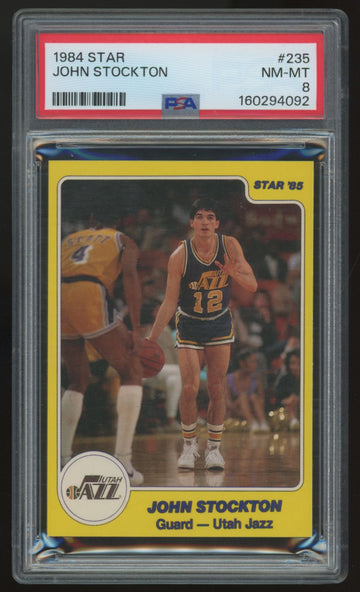 1984-85 Star John Stockton RC #235 PSA 8