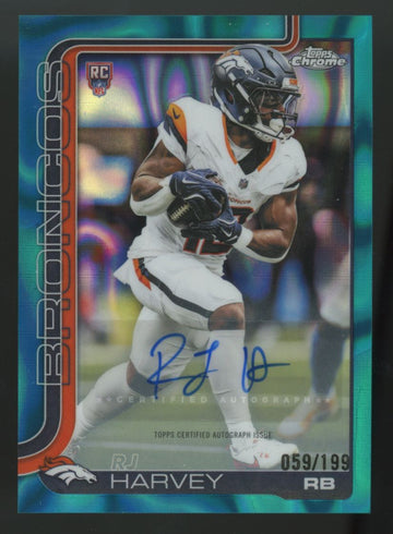 2025 Topps Chrome RJ Harvey RC Aqua Lava Refractor Auto /199 #RA-RH